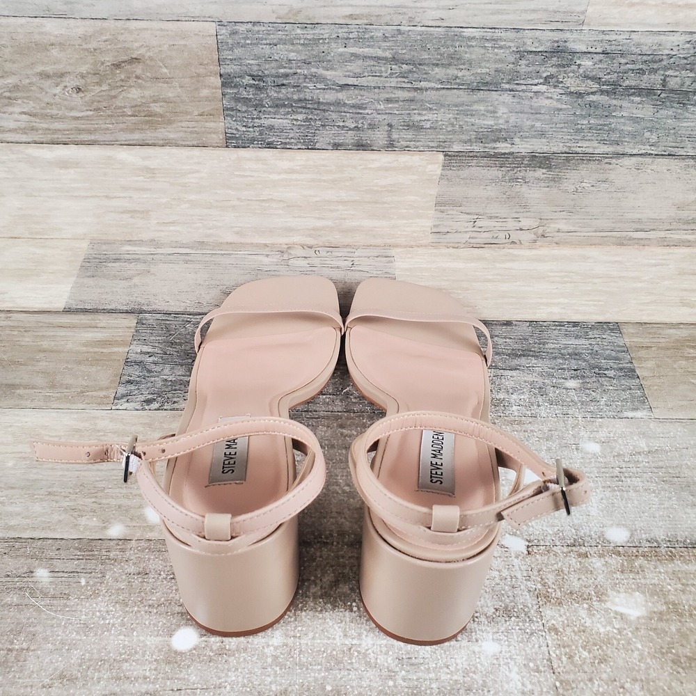 Steve Madden Audrina Womens Sandals Sz 10 M Natural Leather Adjustable Strap - Picture 3 of 12